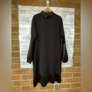 talbot runhof  satin mix collar dress  size 14